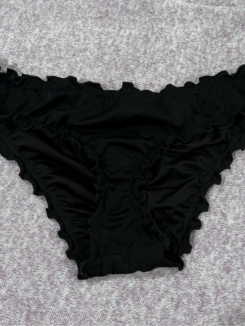 Shade & Shore Black Ruffled Bikini Bottom